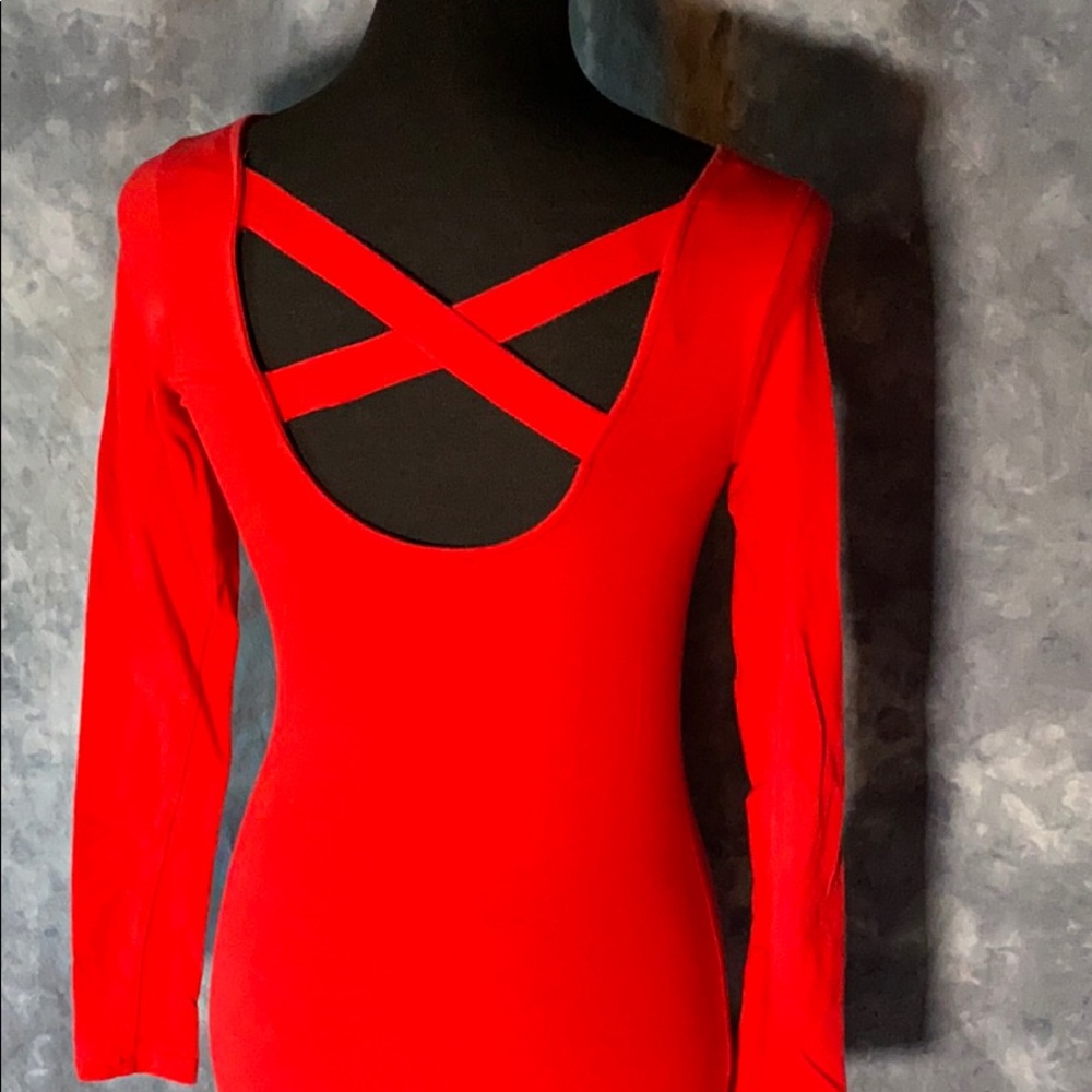 💚 3 for $15 💚   Forever 21 Long Sleeve Criss-Cross Distressed Dress size Small - Picture 3 of 16